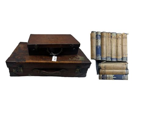 The Children's Encyclopedia Edited by Arthur Mee in 10 vols., together with two leather bound suit cases 