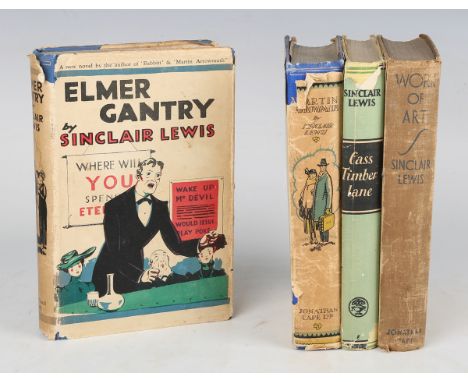 LEWIS, Sinclair. Elmer Gantry. London: Jonathan Cape, 1927. First U.K. edition, 8vo (189 x 117mm.) (Light spotting to prelimi