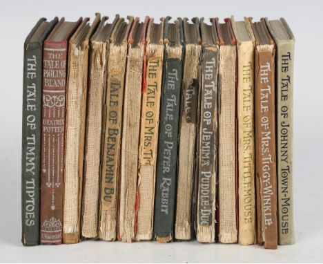 POTTER, Beatrix. The Tale of Timmy Tiptoes. London: Frederick Warne and Co., 1911. First edition, 16mo (138 x 100mm.) Half-ti