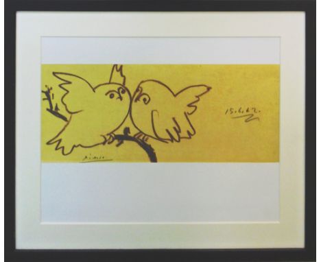 PABLO PICASSO, 'Birds' lithograph in colours, signed and dated in the plate, 31cm x 42cm, framed.(Subject to ARR - Please see