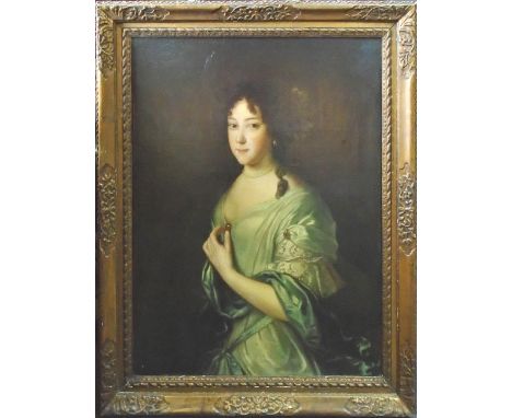 XVIII CENTURY ENGLISH SCHOOL, 'Portrait of Susanna Frere (neé Hatley)', oil on canvas, 92cm x 70cm, gilt framed.
