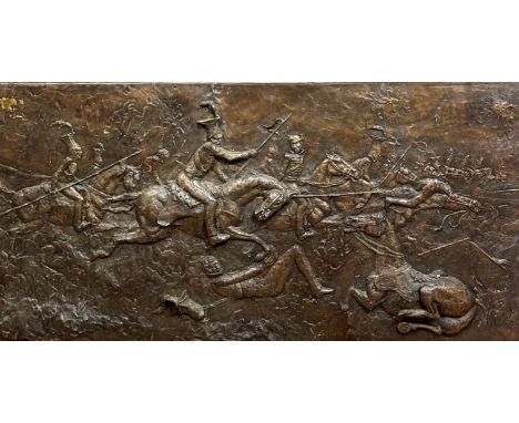 Charge of the Light Brigade, relief moulded fibreglass panel, (65cm x 135cm)