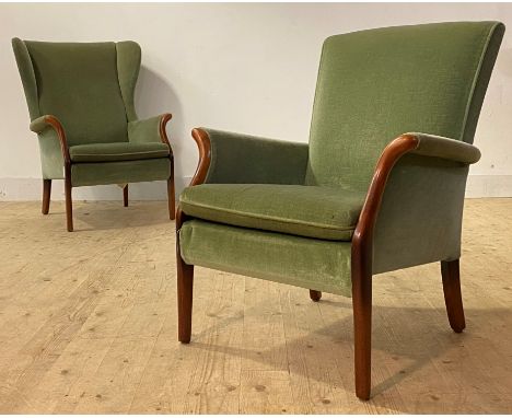 A mid century Parker Knoll upholstered armchair, circa 1960's, model no PK 749-1014 (H81cm) together with a Parker Knoll upho