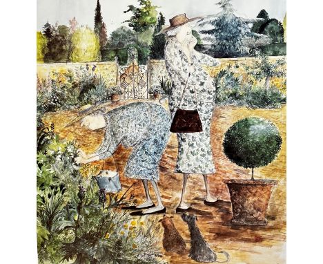 Sue Macarthy Snape, (British 1957-) Stealing Cuttings, lithographic print 735/750, signed in pencil bottom right, gilt glazed