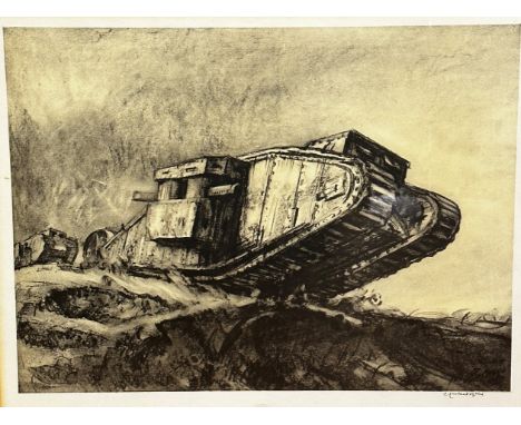 Sir William Muirhead Bone (Scottish 1876 - 1953) lithographic print in gilt glazed mounted frame, (37cm x 48cm)