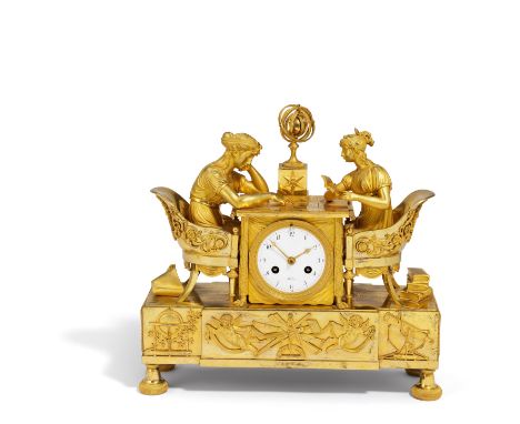 PENDULE "LA LEÇON D'ASTRONOMIE". Allier. ParisDatierung: Um 1820. Entwerfer/Meister: Modell André Reiche, 1807. Technik: Bron