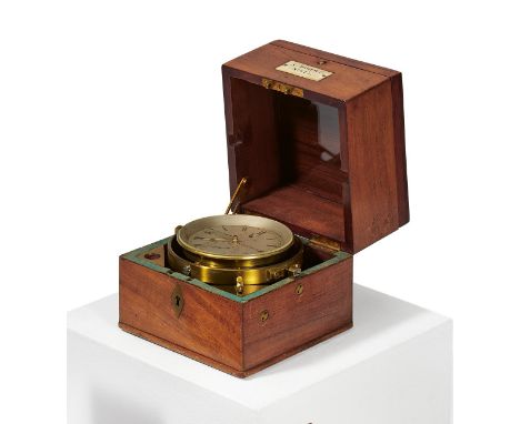 MARINE CHRONOMETER NR.615. Hohwü, Andreas. AmsterdamDatierung: Um 1865. Technik: Kasten Mahagoni, Bein, Messing, Glas u.a. Be