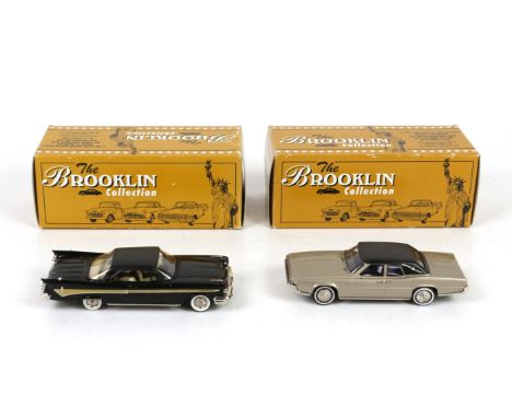 Eight Brooklin Collection 1:43 scale model vehicles, comprising BRK 72, 1958 Shasta Airflyte Travel Trailer, BRK 71 1955 Clas