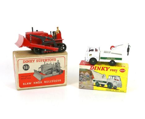 Dinky Supertoys No. 561, Blaw Knox Bulldozer, boxed, Dinky Toys 434 Bedford T K Crash Truck, boxed, and a quantity of loose v