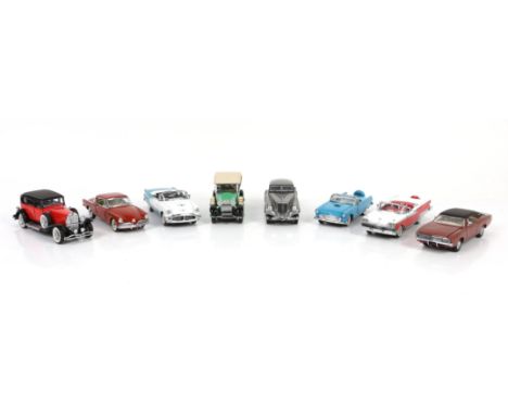 Nineteen Franklin Mint 1:43 scale die-cast model vehicles, to include 1960 Chevrolet Corvair, 1959 Ford Skyliner, 1950 Nash R