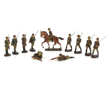 Collection of Elastolin army figures, to include signal men, telephone operators, rifle men and others,  
