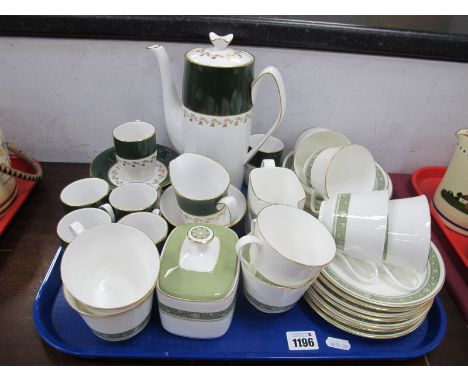 Spode Green Velvet Coffee Service, of fifteen pieces including coffee pot. Royal Doulton table China of twenty six pieces.