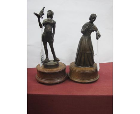 P. Barnacle Limited Edition Bronze 1888  of Florence Nightingale 8/500, signed on base, 15cm high, together with one other br