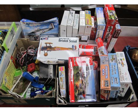 Vintage Subbuteo and Scalextric, nineteen construction models, including Airfix, Sword, 72 Hobby and Alley Cat:- Two Boxes.