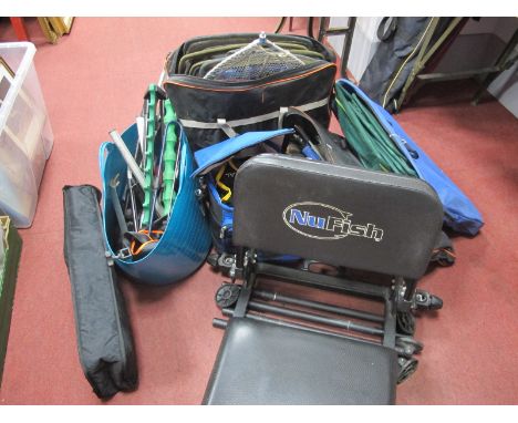 Fishing Keepnets/Landing Nets, including Kennets, Matchcatch (x2), Preston Innovations flat roller, folding chair, rod rest, 