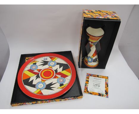 Wedgwood 'Lightning' Plaque Limited Edition of 250, based upon an original hand painted Bizarre by Clarice Cliff, 31cm diamet