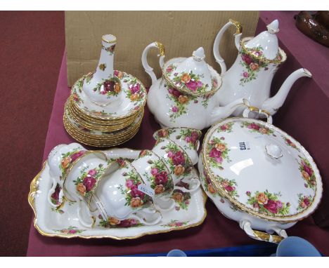 Royal Albert 'Old Country Roses' Table China, of twenty two pieces, including coffee pot, tureen, all first quality, together