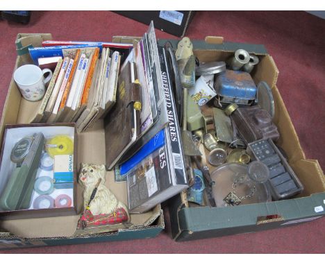 Ilford Camera, Scotch Brand Labeler, cast iron doorstop in the form of a Terrier, etc, Ordnance survey maps, street atlas:- T