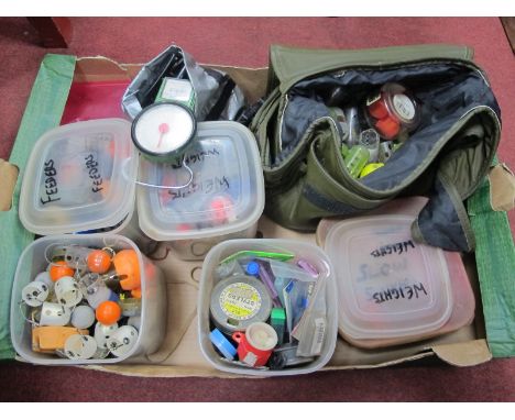 Fishing, feeders and weights, slow sinkers, Waymaster and Taktix scales, etc:- One Box