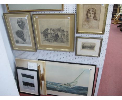Percy Young (Sheffield Artist) Dec 1902, Watercolour, Portrait of a Young Girl, signed bottom right. Photograph of 'Little Ma