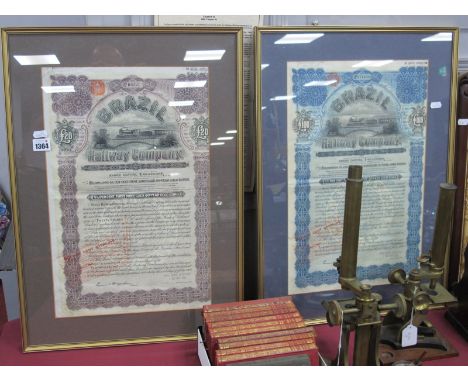Brazil Railway Company Share Certificates.