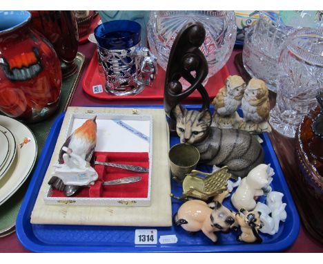 Goebel Robin, Cats, Italian Owl Group, pusher set, XIX Century indenture:- One Tray.