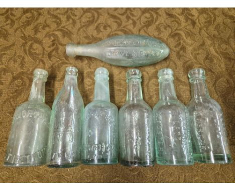 Assorted vintage Retford glass bottles to include W. Unsworth Grove Street, East Retford torpedo bottle, Aldam Marshall, Unsw