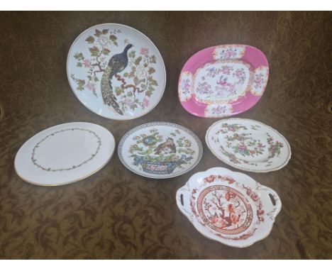 Decorative flatwares to include Mintons, Coalport, Royal Worcester cake stand, etc.