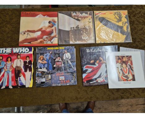 Vintage vinyl, Rolling Stones, Led Zeppelin and The Who, including Korean Led Zeppelin albums.