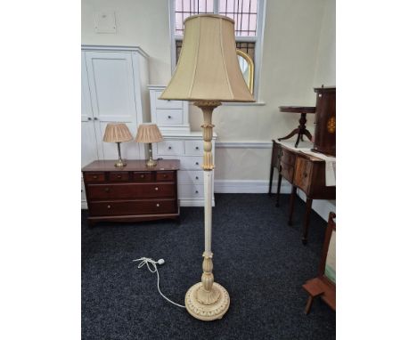Painted fluted column standard lamp.