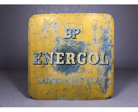 Large BP Energol Motor Oil vintage painted sign approx 81cm x 81cm