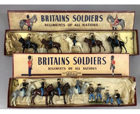 Vintage Toys W Britains Regiments of all Nations two mounted Horseback regiments to include 2028 Red Army