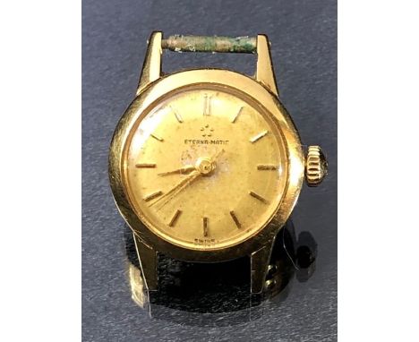18ct Gold cased wristwatch ETERNA MATIC with champagne dial in working order total weight approx 16.2g