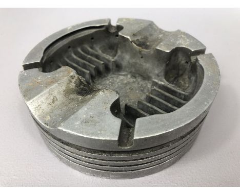 Vintage ashtray formed from an engine piston, approx 14cm in diameter