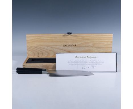 Handcrafted Japanese Ibaraki steel blade. Santoku knife is an all purpose Japanese knife. Perfect for slicing, dicing, and mi
