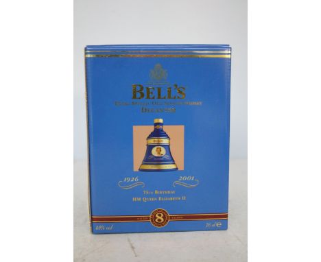 Bells extra special scotch whisky 75th birthday HM Queen Elizabeth II unopened with box (Full)