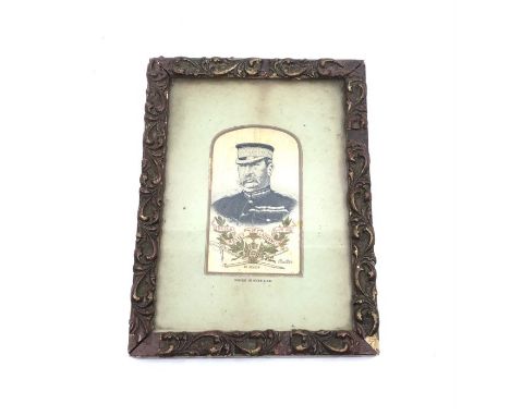 Of Boer war interest; A framed Silk image of an Officer with the hand woven inscription Togela Relief of Ladysmith Feb 28th 1