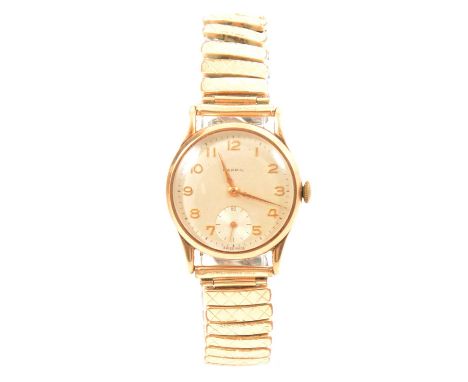 Mappin - a gentleman's 9 carat yellow gold presentation wristwatch, 28mm champagne Arabic numeral dial with subsidiary second