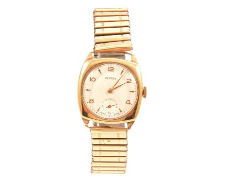 Vertex - a gentleman's presentation wristwatch, 25mm cream baton dial with even Arabics and subsidiary seconds dial in a 9 ca