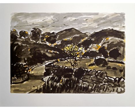 Sir Kyffin Williams KBE RA, Welsh 1918-2006- "Nanmor"; lithograph printed in colours, bearing blindstamp for Curwen Studio, C