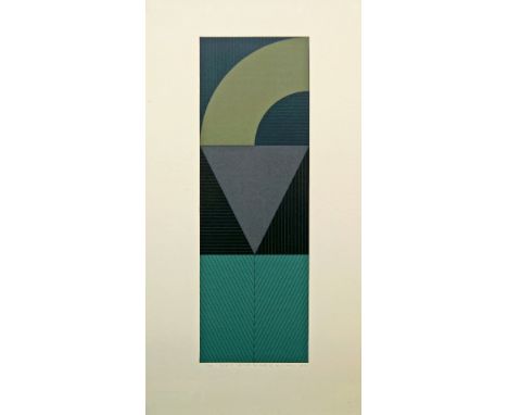 Gordon House, British 1932-2005- "Series 8 -Vertical Tri Motif J''; screenprint in colours, signed, titled, numbered 15/40 an