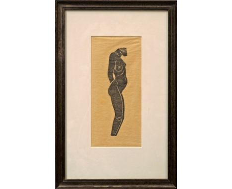 Eric Gill, British 1882-1940- "Hottentot", (Physick 172), 1920; publ. by Douglas Cleverden, 1929, woodcut, 24.9x11.2cm
 CONDI