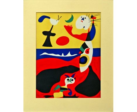 Joan Miro, Spanish 1893-1983- "L'Ete", (recto), 1938; publ by Teriade for Verve (Vol.1, No.3), executed by Daniel Jacomet, po