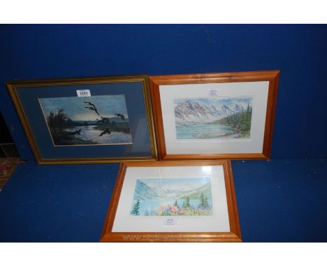 A Peter Scott framed Print and a pair of Marilyn Kinsella prints.
