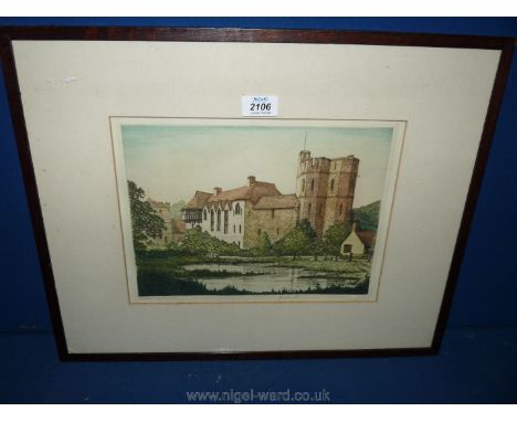 A Lewis Stant Etching of Stokesay Castle.