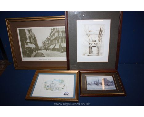 A small quantity of prints including Llanthony Abbey and an old photograph of Newport