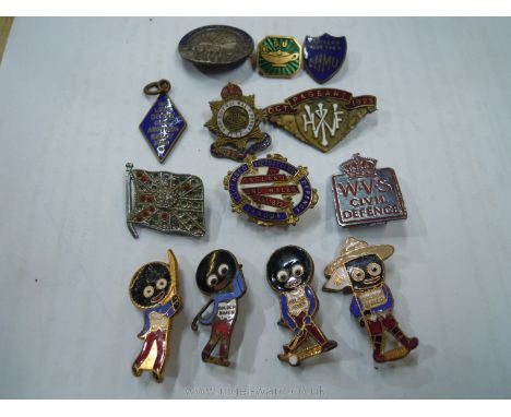 A quantity of enamelled Brooches including Pageant Oct 1925, Young Farmers' Club, Army Service Corps, WVS Civil Defence, S.U.