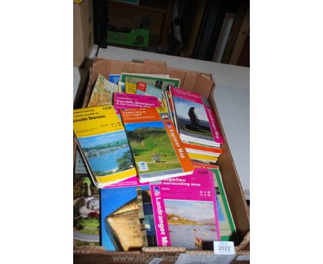 A quantity of Ordnance Survey maps to include The Black Mountains, Cadair Idris, South East England etc.