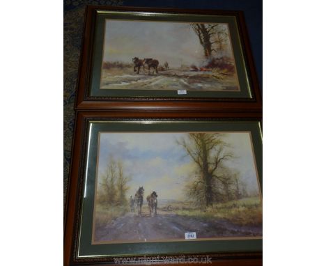 Two large framed Alwyn Crawshaw Prints entitled ''Returning Home'' along with ''Clearing Up''.