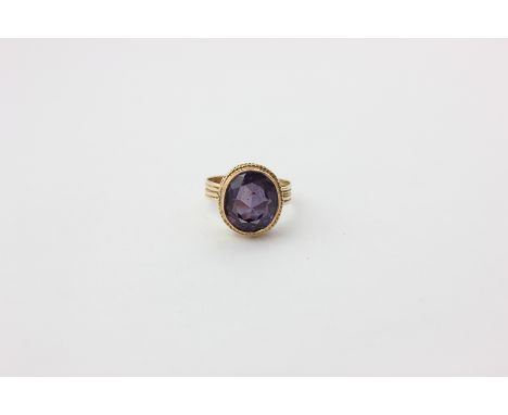 A gold mounted amethyst dress ring, 7.9g gross